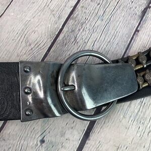 Suzi Roher black silver large plus chunky belt